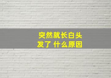 突然就长白头发了 什么原因